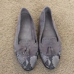 Unique gray loafers